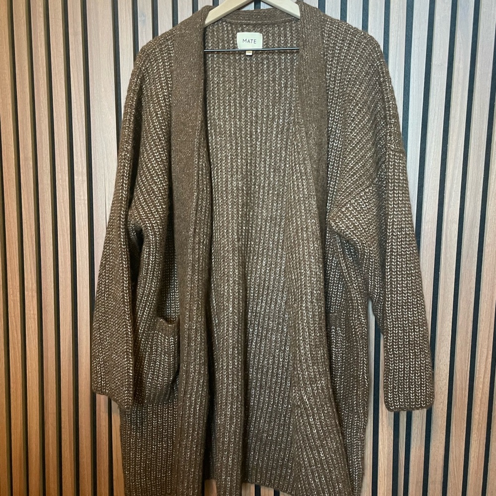 MATE the Label Brown Cardigan Alpaca Wool